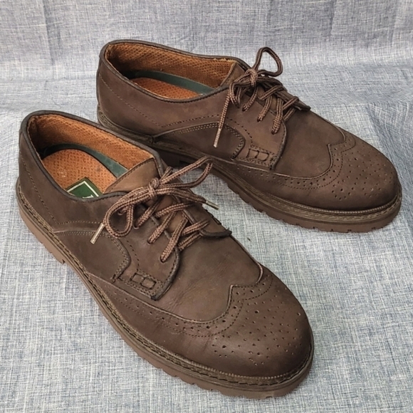 ALP by Golden Fox Vintage 90s Wingtip Brogue Oxford Nubuck Suede Brown Men\'s 9